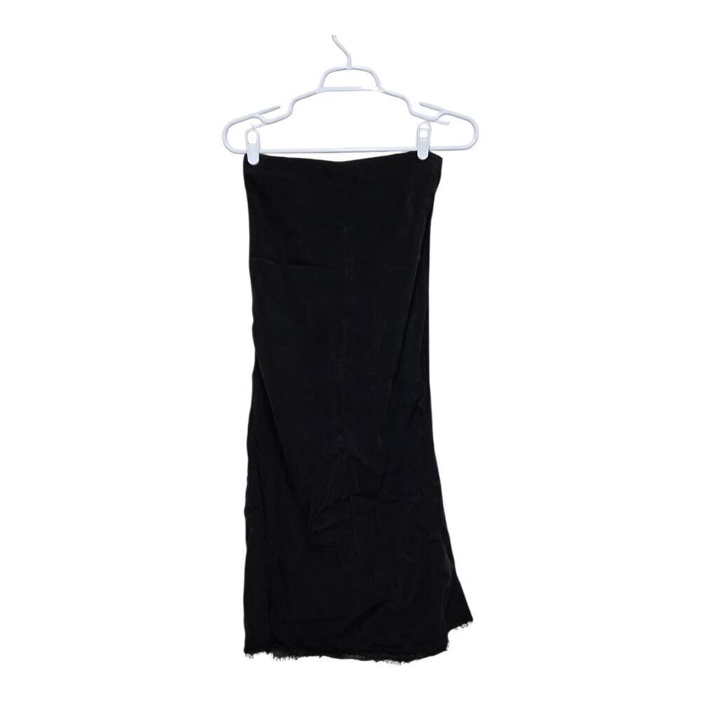 AG Layla Cupro Strapless Midi Dress Black Small Minimalist